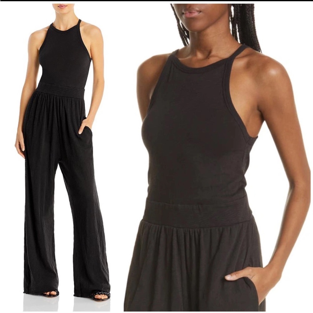 ATM Anthony Thomas Melillo Slub Jersey Sleeveless Jumpsuit Cotton $295 Black S